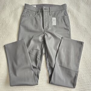 NWT GAP Grey Faux Leather Vintage Slim High Rise Pants